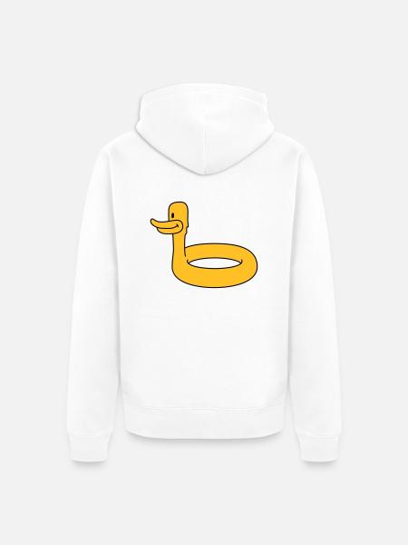 Duck Swimming Ring - Unisex Premium Organic Zip Hoodie - white