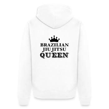 brazilian jiu jitsu bjj queen - Unisex Premium Bio Zip Hoodie - Weiß - Hinten - Thijin (182cm)