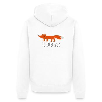 sly fox cunning fox comic funny sayings - Unisex Premium Organic Zip Hoodie - white - Back - Thijin (182cm)