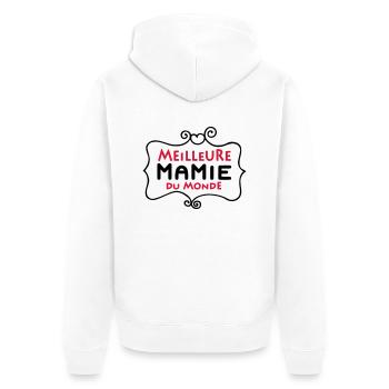 Meilleure MAMIE du monde (2c) - Unisex Premium Organic Zip Hoodie - white - Back - Thijin (182cm)