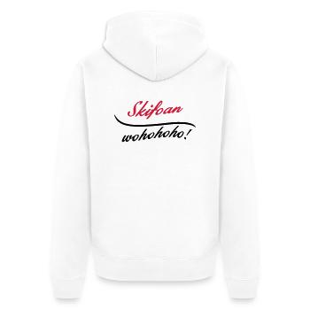 skifoan - skifahren - Unisex Premium Bio Zip Hoodie - Weiß - Hinten - Thijin (182cm)