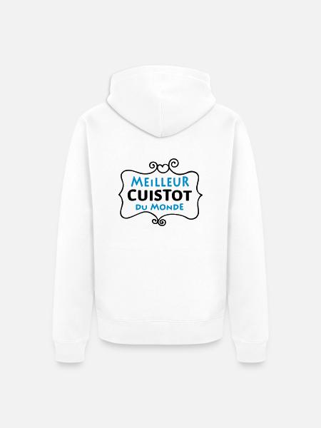 Meilleur CUISTOT du monde (2c) - Unisex Premium Organic Zip Hoodie - white