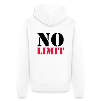 No Limit - Unisex Premium Bio Zip Hoodie - Weiß - Hinten - Thijin (182cm)