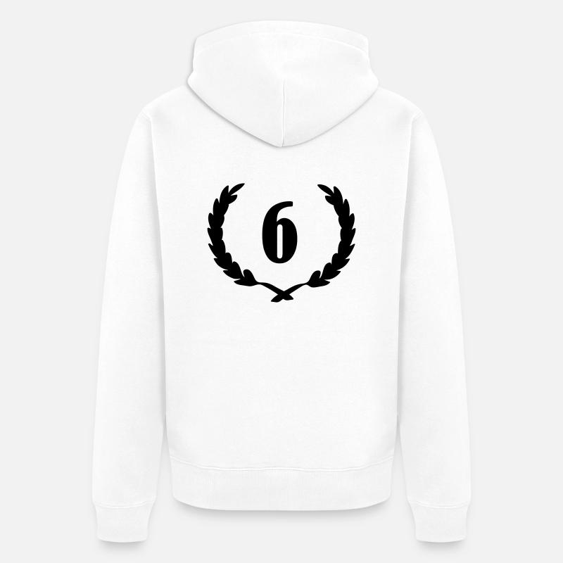 lorbeerkranz_6 - Unisex Premium Bio Zip Hoodie - Weiß