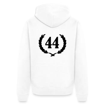 lorbeerkranz_44 - Unisex Premium Bio Zip Hoodie - Weiß - Hinten - Thijin (182cm)