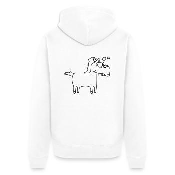 Drôle idiot fou de bande dessinée Licorne - Veste à capuche bio Premium Unisexe - blanc - Dos - Thijin (182cm)
