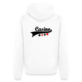 Casino - Poker Blackjack Roulette - jeux de hasard - Veste à capuche bio Premium Unisexe - blanc - Dos - Thijin (182cm)