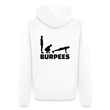 Burpees - Veste à capuche bio Premium Unisexe - blanc - Dos - Thijin (182cm)