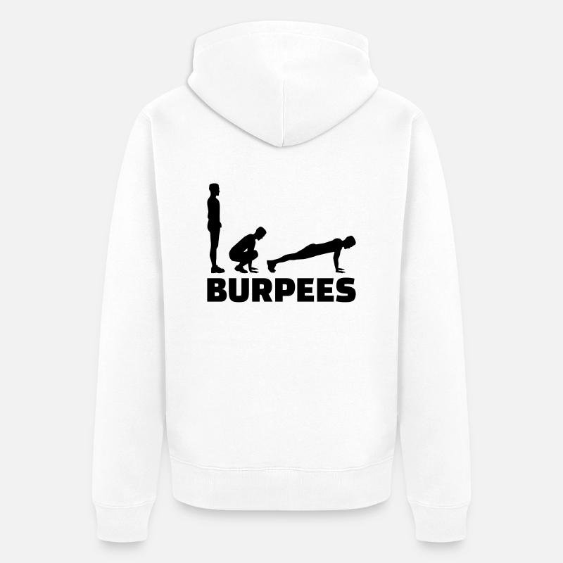 Burpees - Unisex Premium Bio Zip Hoodie - Weiß