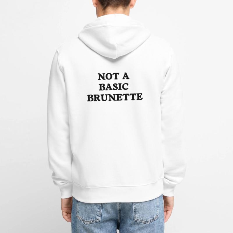 not a basic brunette Unisex Premium Bio Zip Hoodie