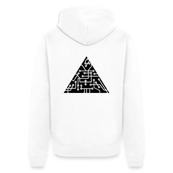 dreieck form mikrochip technologie cool design mus - Unisex Premium Bio Zip Hoodie - Weiß - Hinten - Thijin (182cm)