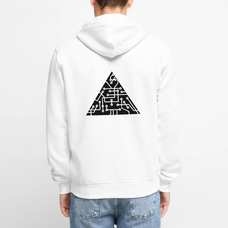triangular shape microchip technology cool design Unisex Premium Organic Zip Hoodie