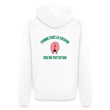 cochon - Veste à capuche bio Premium Unisexe - blanc - Dos - Thijin (182cm)