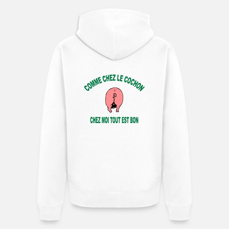 cochon - Veste à capuche bio Premium Unisexe - blanc