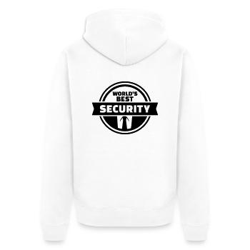 Security - Unisex Premium Organic Zip Hoodie - white - Back - Thijin (182cm)