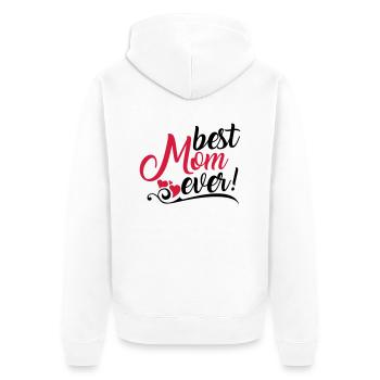 Best Mom ever! - Unisex Premium Bio Zip Hoodie - Weiß - Hinten - Thijin (182cm)