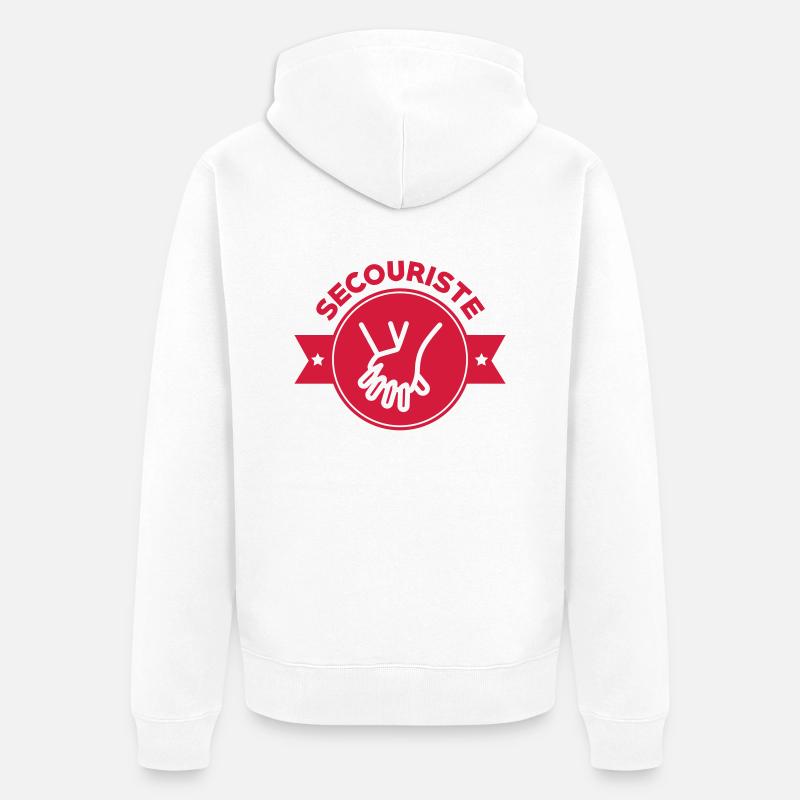 Secourisme / Secouriste / Secours / Secourir - Veste à capuche bio Premium Unisexe - blanc