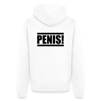 penis design - Unisex Premium Bio Zip Hoodie - Weiß - Hinten - Thijin (182cm)