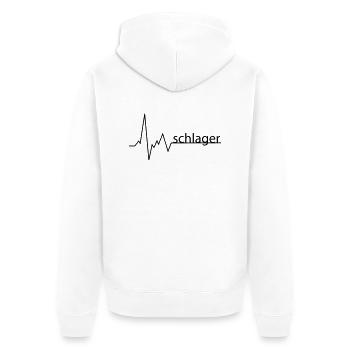 schlager - Unisex Premium Bio Zip Hoodie - Weiß - Hinten - Thijin (182cm)