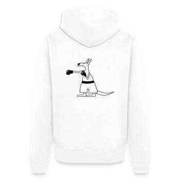kaenguru_001 - Unisex Premium Organic Zip Hoodie - white - Back - Thijin (182cm)
