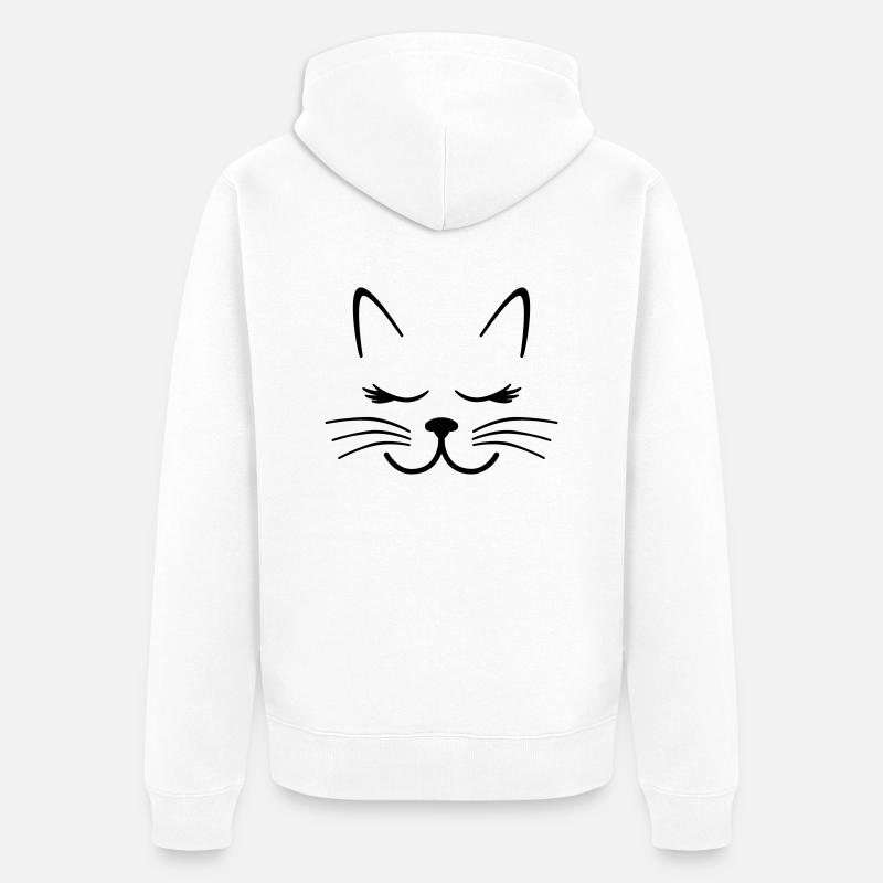 Katze - Unisex Premium Bio Zip Hoodie - Weiß