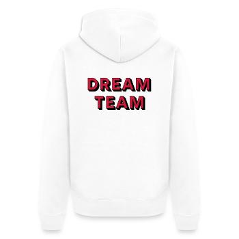 DREAMTEAM - Unisex Premium Organic Zip Hoodie - white - Back - Thijin (182cm)