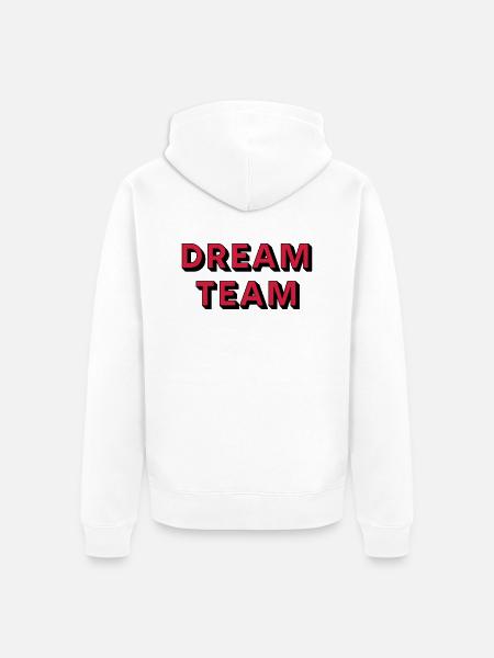 DREAMTEAM - Unisex Premium Organic Zip Hoodie - white