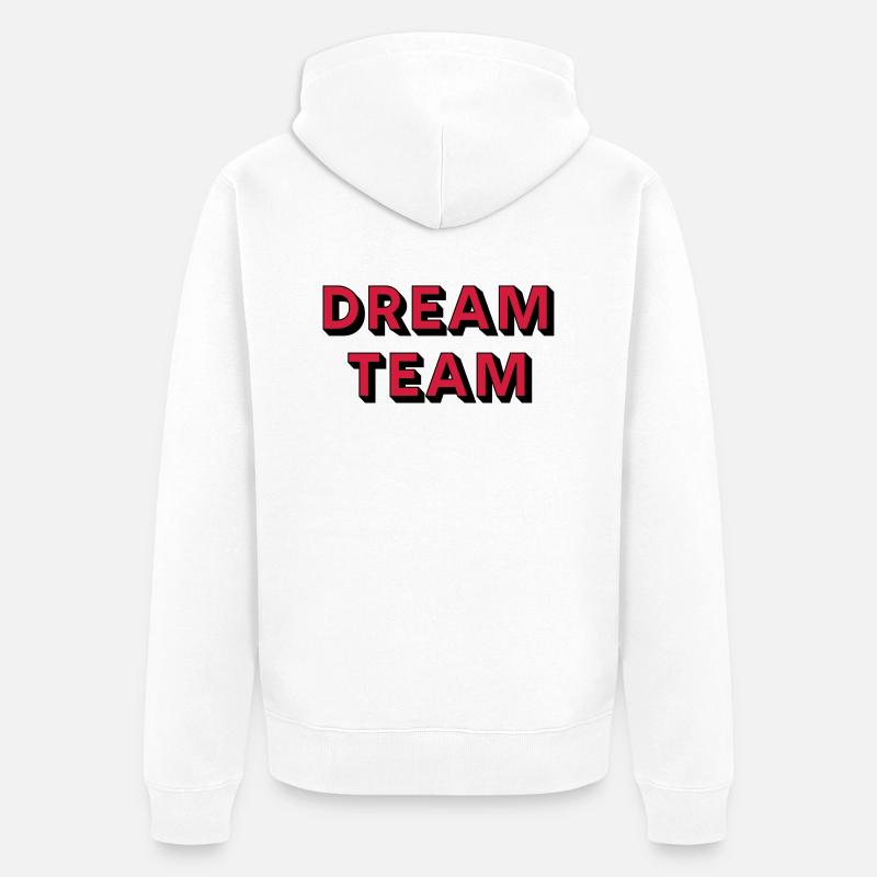 DREAMTEAM - Unisex Premium Bio Zip Hoodie - Weiß
