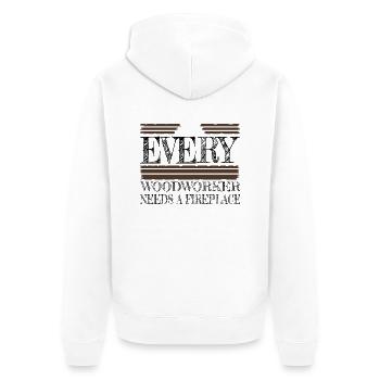 bûcheron laisse jouer les t-shirts de charpentier cool - Veste à capuche bio Premium Unisexe - blanc - Dos - Thijin (182cm)