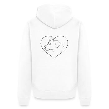 Dog Heart Dog Love Dog Lover Cadeau - Veste à capuche bio Premium Unisexe - blanc - Dos - Thijin (182cm)