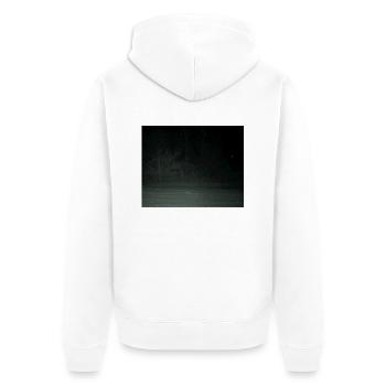 Gruselige Kreatur im Wald - Unisex Premium Bio Zip Hoodie - Weiß - Hinten - Thijin (182cm)