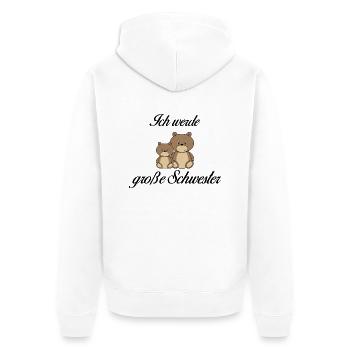Große Schwester - Unisex Premium Bio Zip Hoodie - Weiß - Hinten - Thijin (182cm)