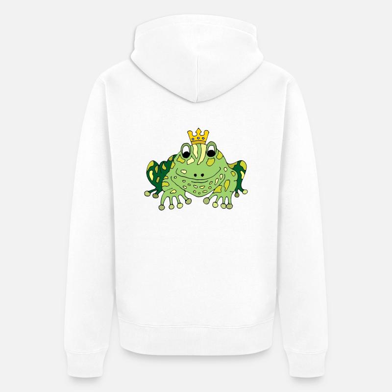 Frosch - Unisex Premium Bio Zip Hoodie - Weiß