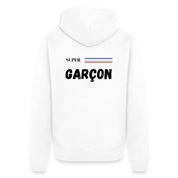 super garçon - t-shirt assorti - Veste à capuche bio Premium Unisexe - blanc - Dos - Thijin (182cm)