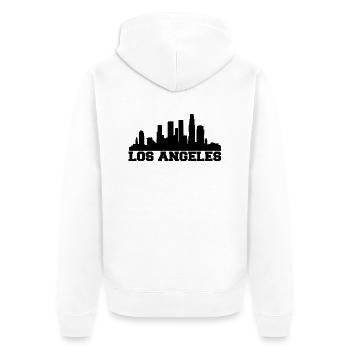 Los Angeles/ Großstadt Design - Unisex Premium Bio Zip Hoodie - Weiß - Hinten - Thijin (182cm)