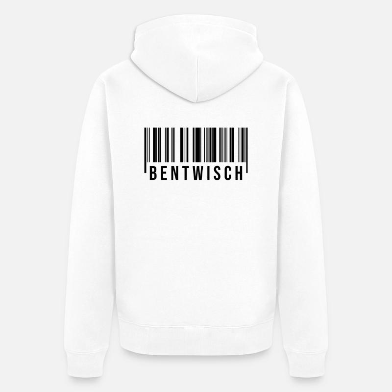 Bentwisch Strichcode - Unisex Premium Bio Zip Hoodie - Weiß