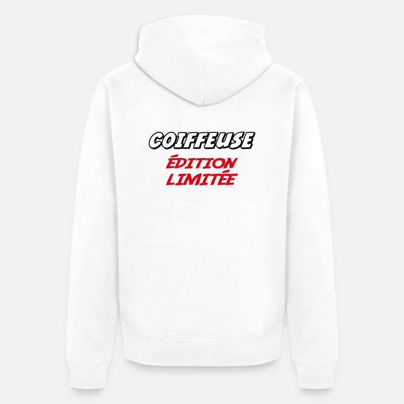 COIFFEUSE édition limitée - Veste à capuche bio Premium Unisexe - blanc