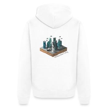 Géométrique low poly - Veste à capuche bio Premium Unisexe - blanc - Dos - Thijin (182cm)