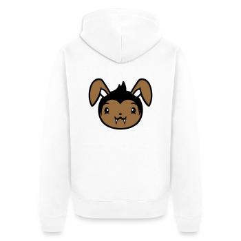 Bunny Vampire Sharp Long Teeth Halloween Costume - Unisex Premium Organic Zip Hoodie - white - Back - Thijin (182cm)