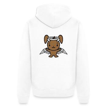 Bunny Angel Holy Sky Wings Good Flying Love - Unisex Premium Organic Zip Hoodie - white - Back - Thijin (182cm)