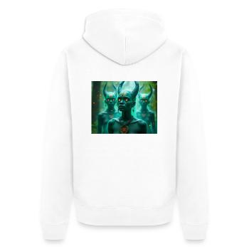 Abiku – Yoruba spirit children between life and de - Unisex Premium Organic Zip Hoodie - white - Back - Thijin (182cm)