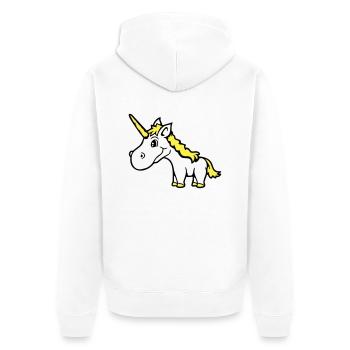 Licorne rose mignon mignon sympathique cheval de dessin animé - Veste à capuche bio Premium Unisexe - blanc - Dos - Thijin (182cm)