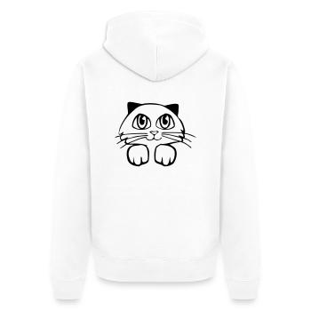 Suesse Mietze - Unisex Premium Bio Zip Hoodie - Weiß - Hinten - Thijin (182cm)