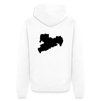 sachsen - Unisex Premium Bio Zip Hoodie - Weiß - Hinten - Thijin (182cm)