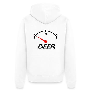 beer - Unisex Premium Bio Zip Hoodie - Weiß - Hinten - Thijin (182cm)