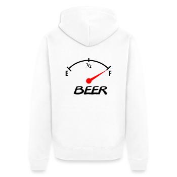 beer - Unisex Premium Bio Zip Hoodie - Weiß - Hinten - Thijin (182cm)