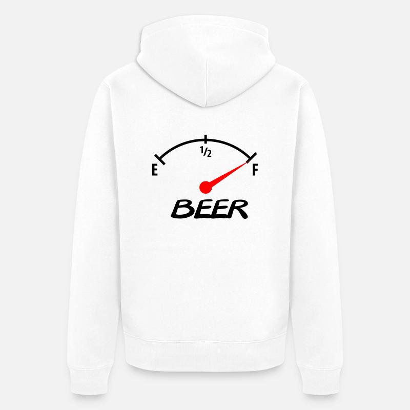 beer - Unisex Premium Bio Zip Hoodie - Weiß