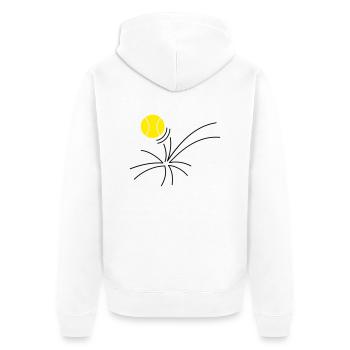 tennis as (3c) - Unisex Premium Bio Zip Hoodie - Weiß - Hinten - Thijin (182cm)