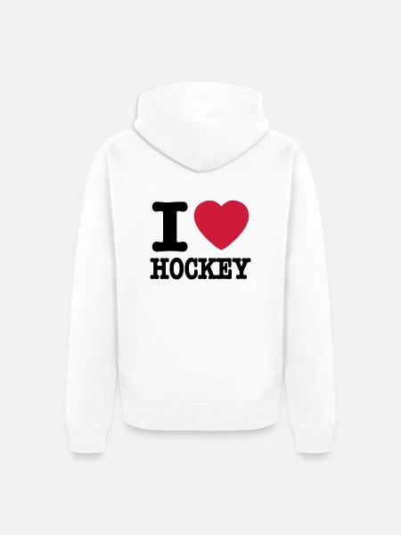 i love hockey - Unisex Premium Organic Zip Hoodie - white