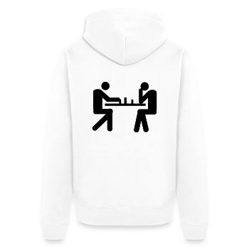 chess - check - Unisex Premium Organic Zip Hoodie - white - Back - Thijin (182cm)